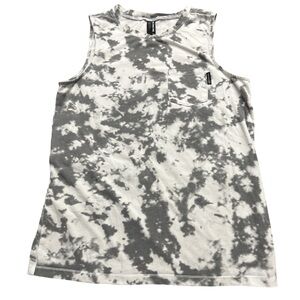 FOX RACING white and grey tie-dye tank, unisex size men's xs.